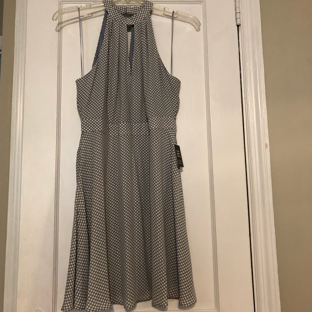 Grey polka dot dress